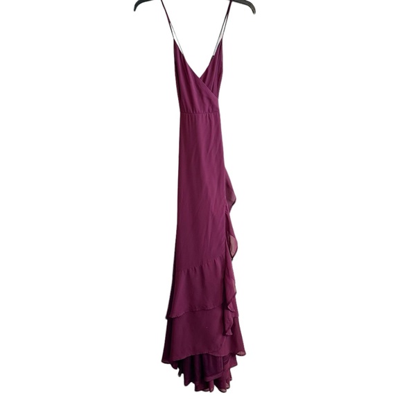 Lulus In Love Forever Plum Lace-Up High-Low Maxi Dress - Picture 4 of 9